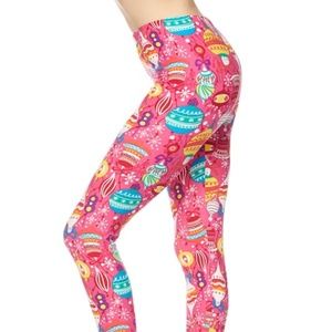 Buttery Soft Pink Christmas Leggings